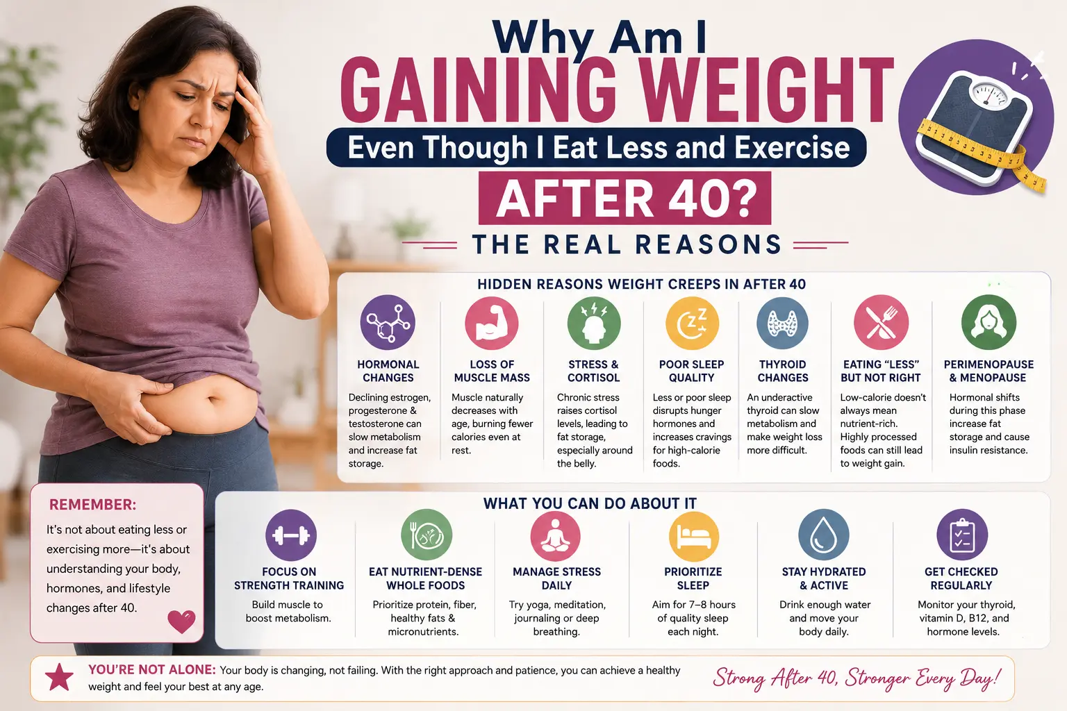 Why Am I Gaining Weight Even Though I Eat Less and Exercise After 40? The Real Reasons